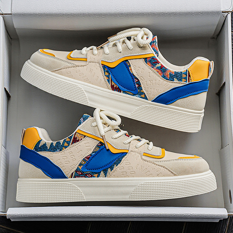 Ethnic Wear In Fashion - Men's Vintage Patchwork Platform Sneakers -