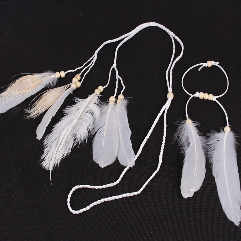 The Indian White Feather Headb - Ethnic Fashion India ulasan dan harga
