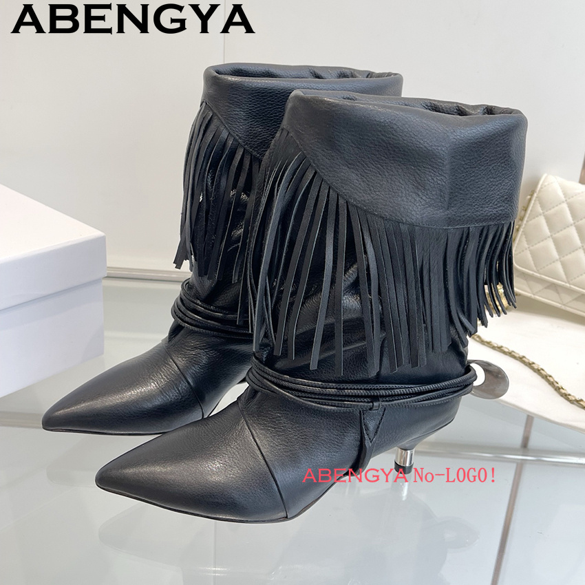 Suede Leather Edge Tassel Desi - Ethnic Fashion Week ulasan dan harga