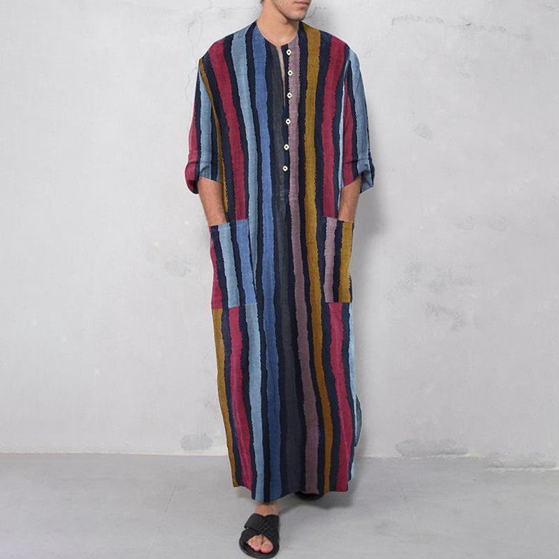 Men's Long Striped Printed Shi - Ethnic Wear Fashion Designer ulasan dan harga