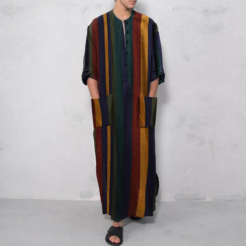 Men's Long Striped Printed Shi - Ethnic Wear Fashion Designer ulasan dan harga