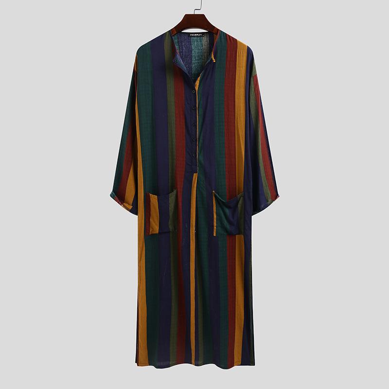 Men's Long Striped Printed Shi - Ethnic Wear Fashion Designer ulasan dan harga