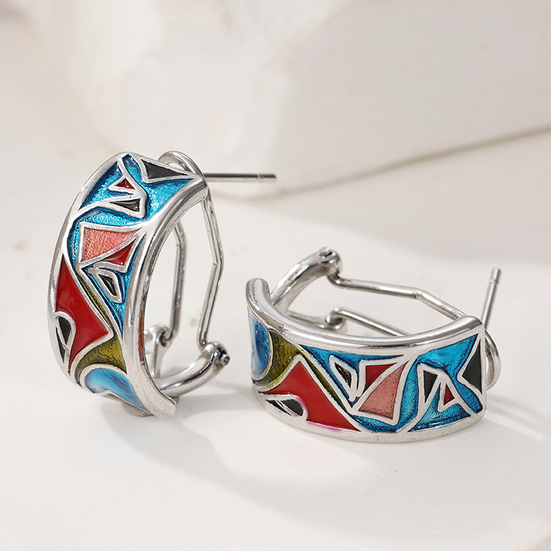 Ethnic Silver Color Enamel Hoo - Ethnic Wear In Fashion ulasan dan harga