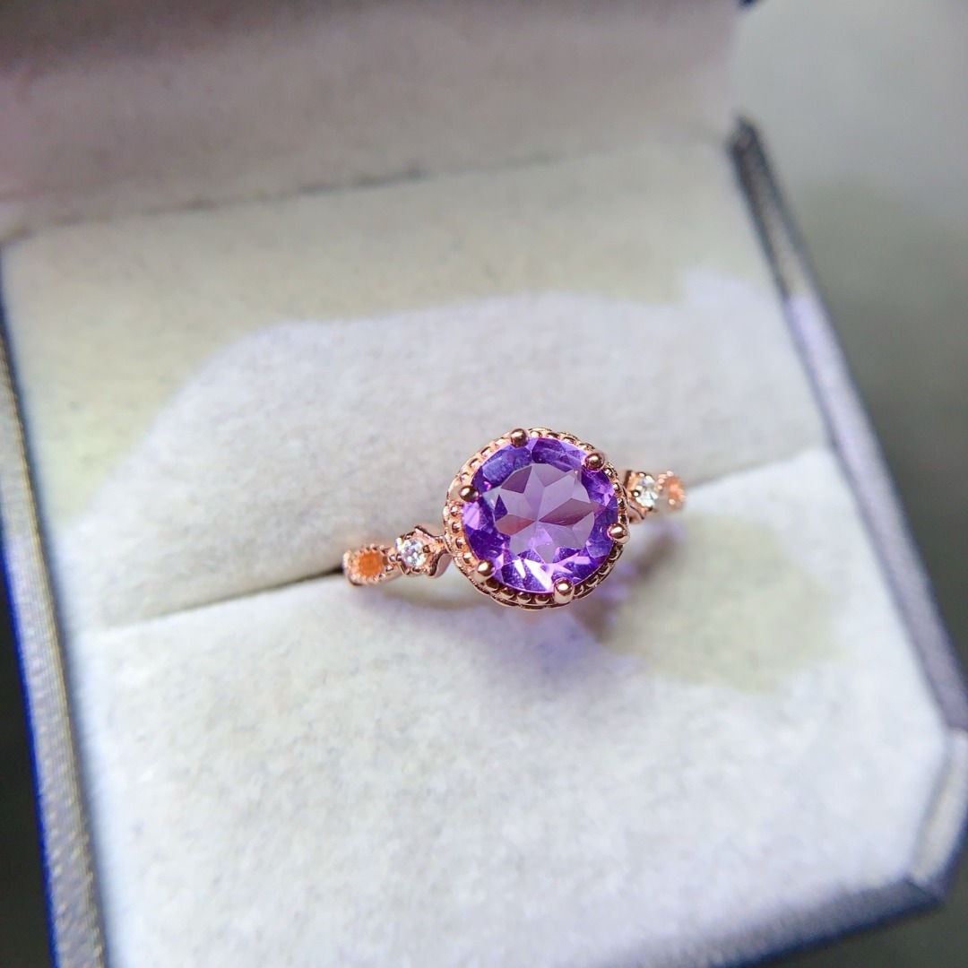 Dazzling Natural Amethyst Ring - Ethnic Wear Fashion Designer ulasan dan harga