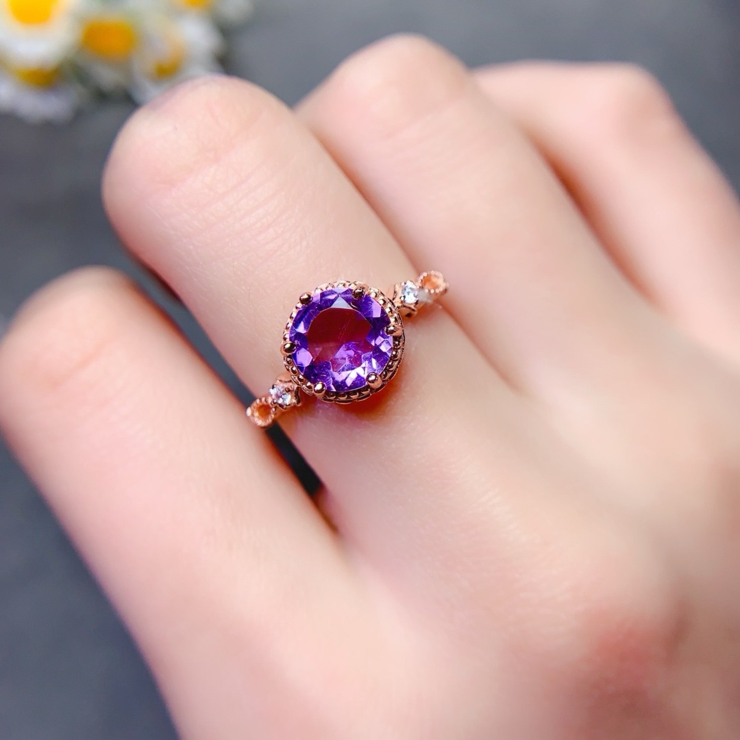 Dazzling Natural Amethyst Ring - Ethnic Wear Fashion Designer ulasan dan harga