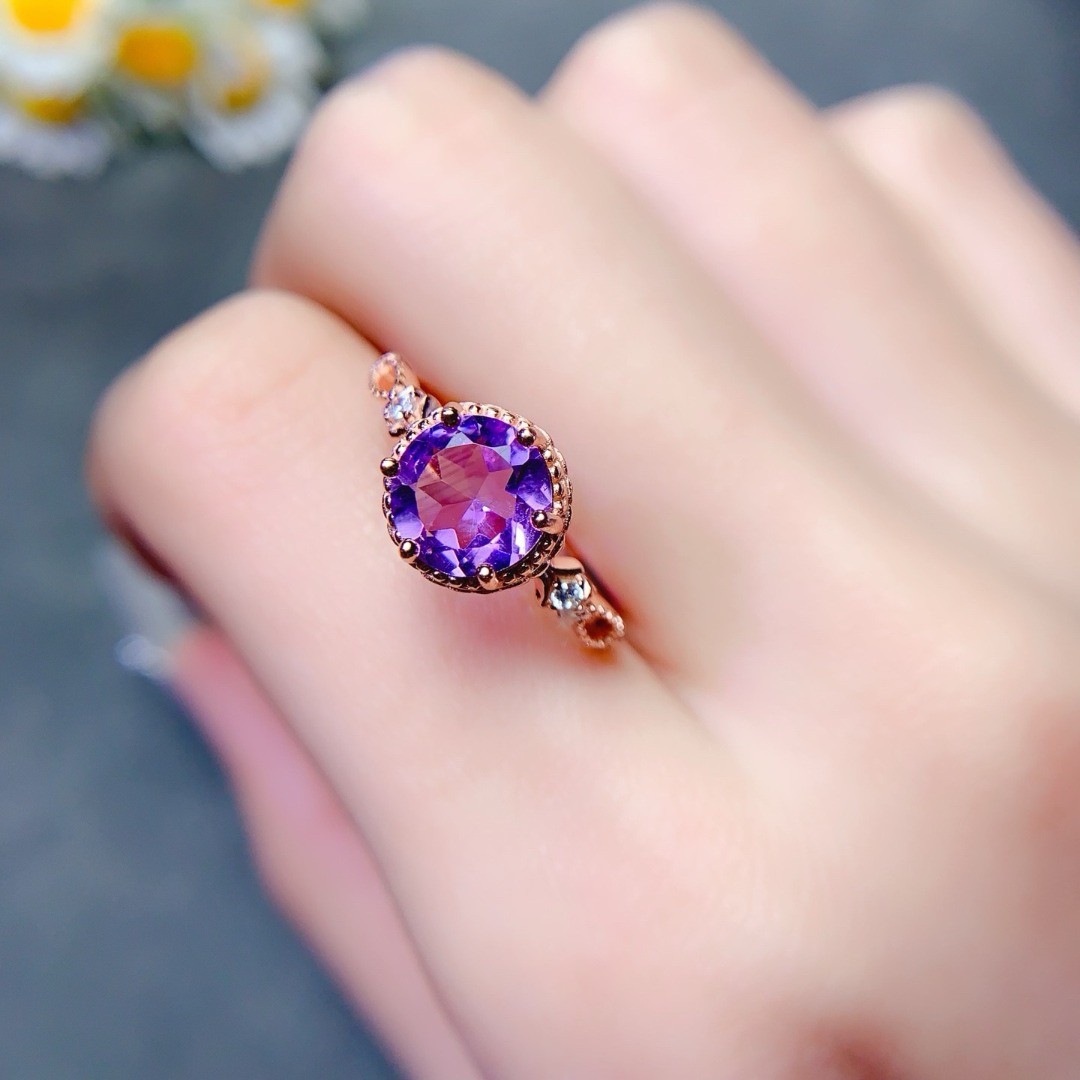 Dazzling Natural Amethyst Ring - Ethnic Wear Fashion Designer ulasan dan harga