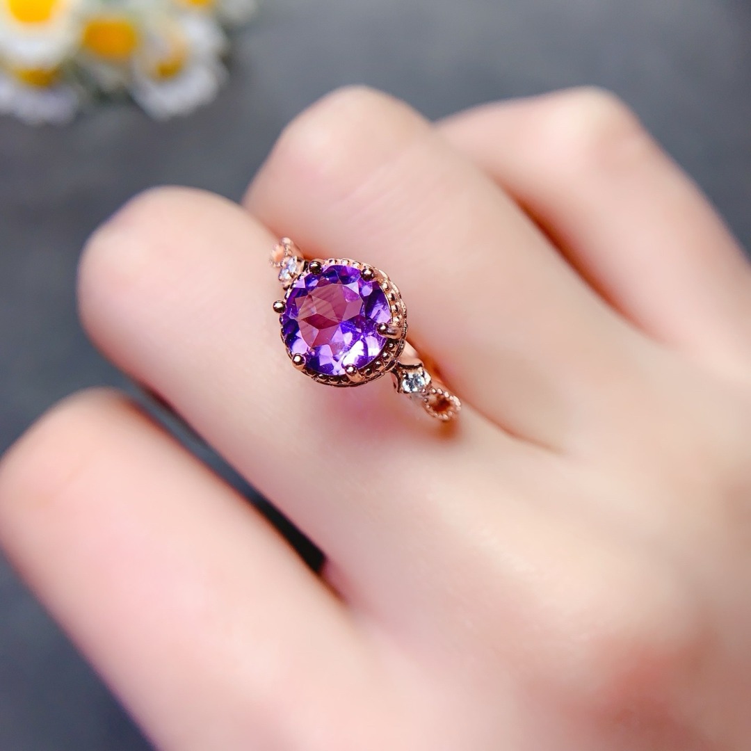 Dazzling Natural Amethyst Ring - Ethnic Wear Fashion Designer ulasan dan harga
