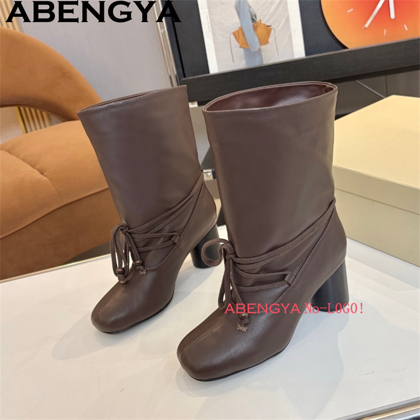 ABENGYA Chunky Heel Mid Calf B - Ethnic Fashion Week ulasan dan harga