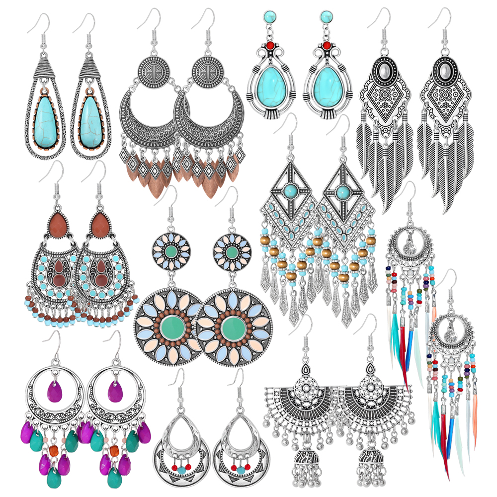 Ethnic Style Dangle Earrings F - Ethnic Wear In Fashion ulasan dan harga